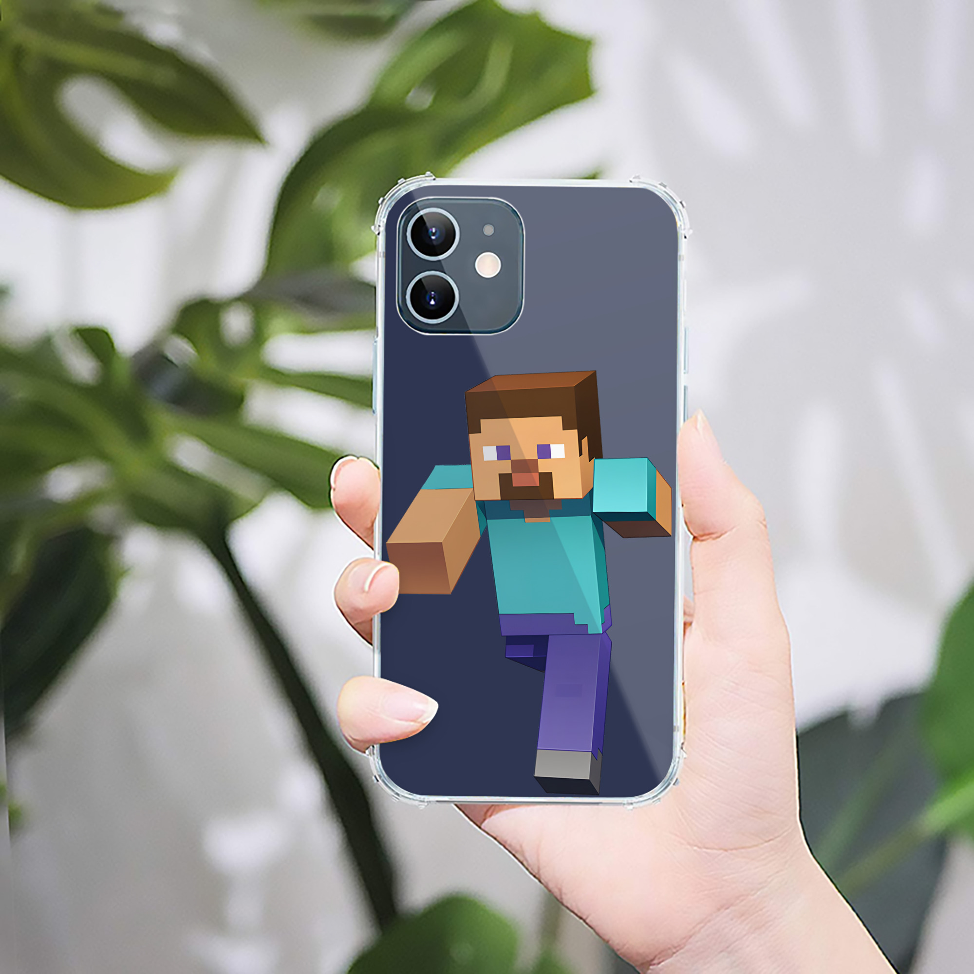 （画像用） マインクラフト ブロックの世界 Minecraft MC Block world 【iPhone 12シリーズ対応】透明スマホケース（クリアソフトケース）